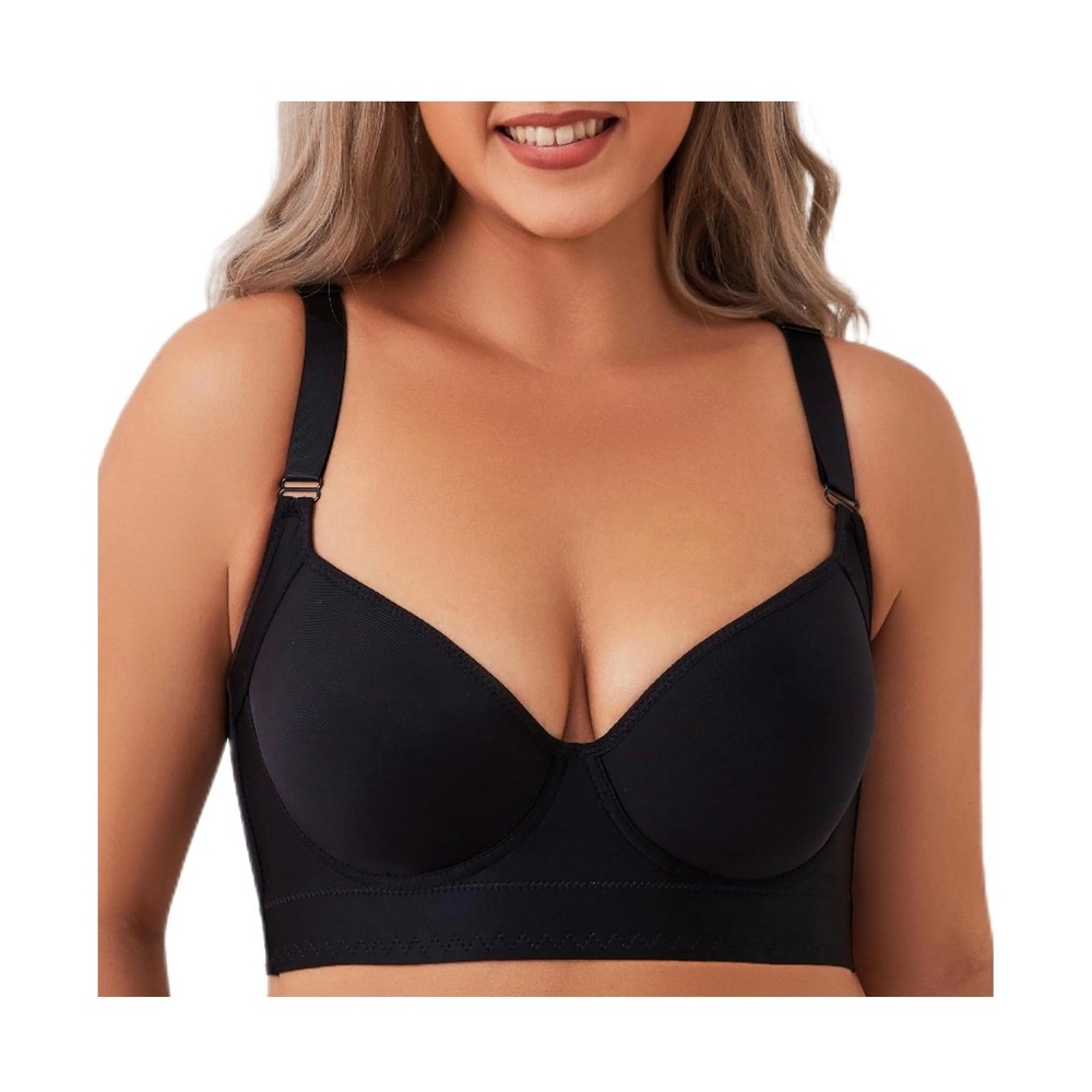 Women's Push Up Bra Full-Coverage Underwire Bra with Support Hide Back Fat 38F